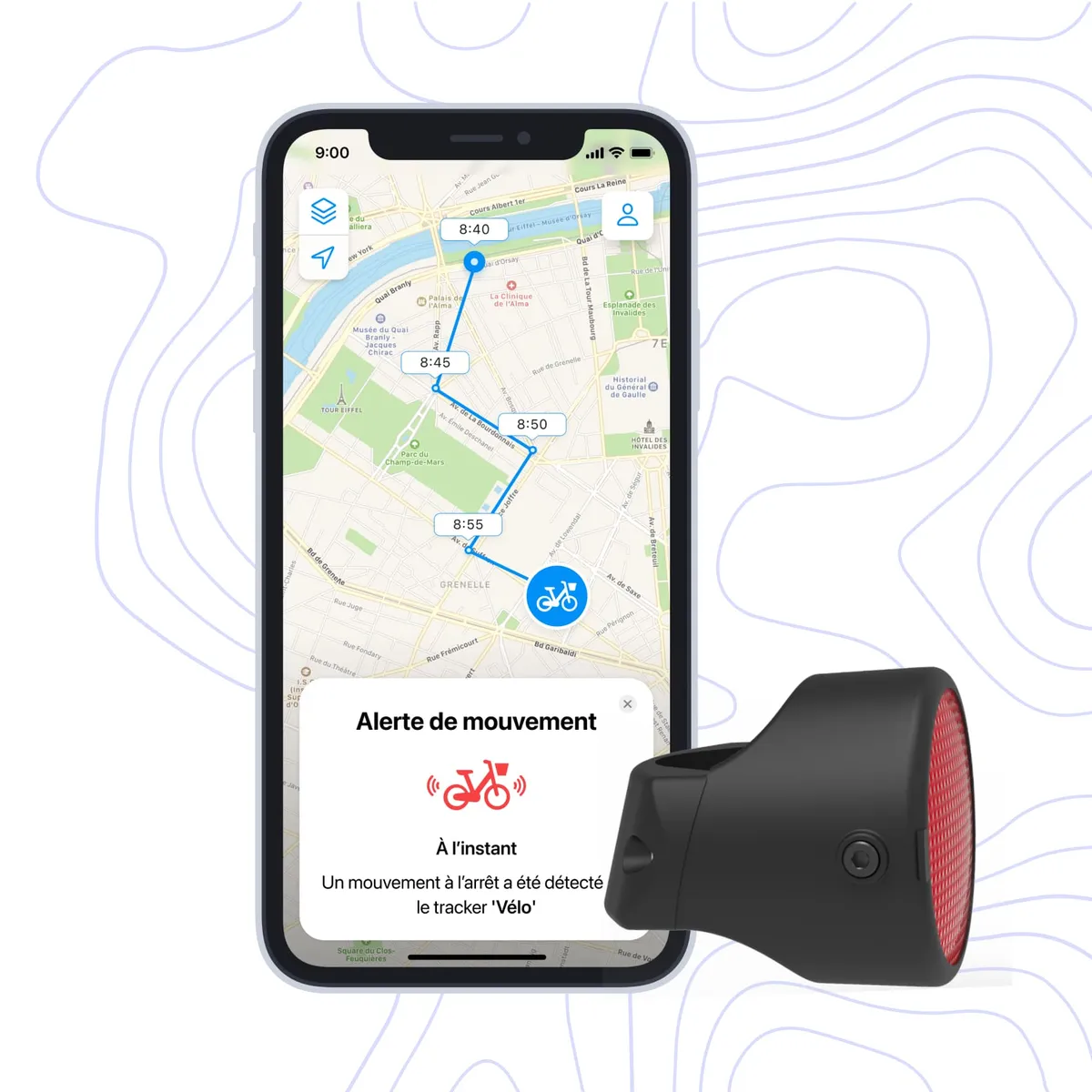 GPS Fahrrad-Tracker - Invoxia - App