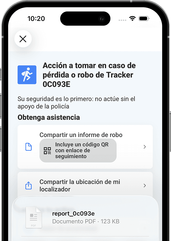 Pantalla del Expediente de Robo de la aplicación Invoxia