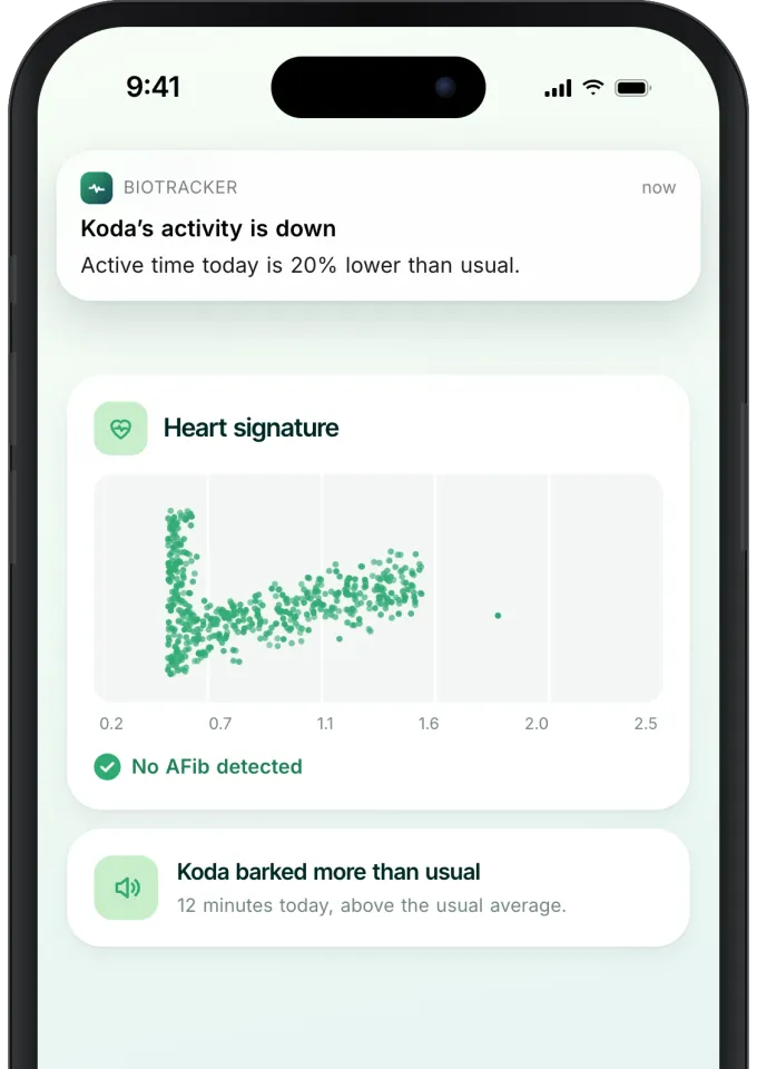 Health alerts in the English-language Invoxia app