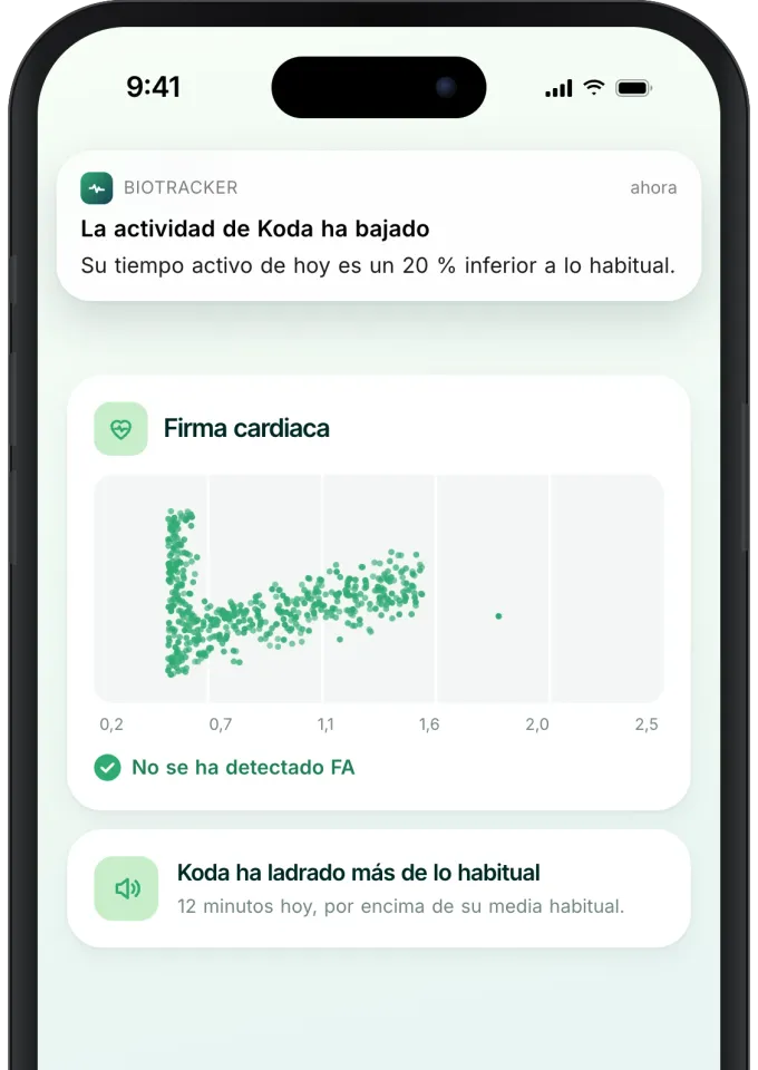 Alertas de salud en la aplicación Invoxia en español