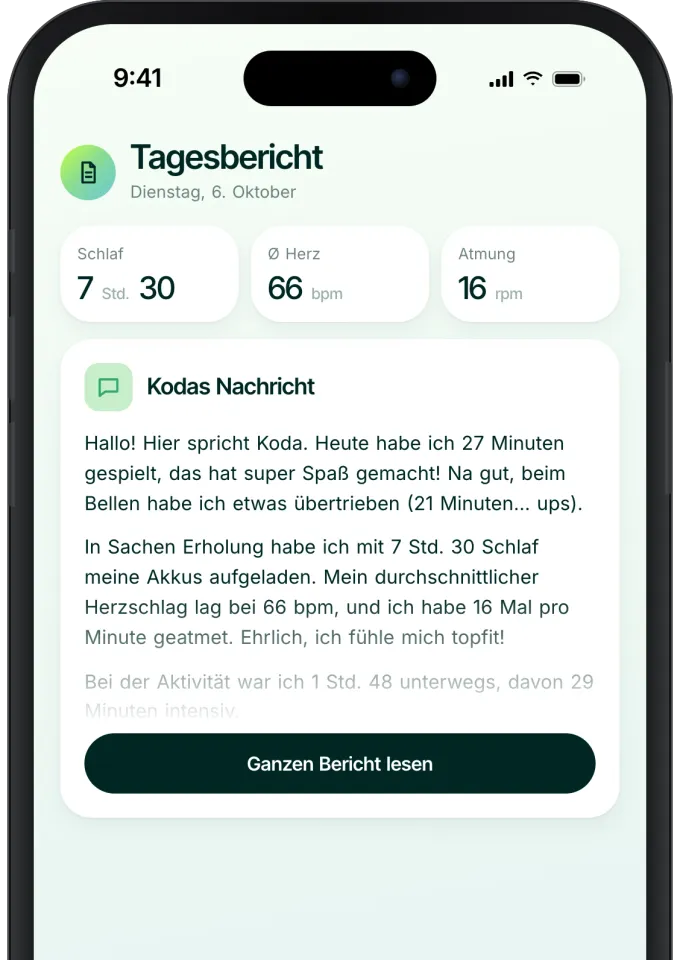 Gesundheitsbericht in der deutschsprachigen Invoxia-App