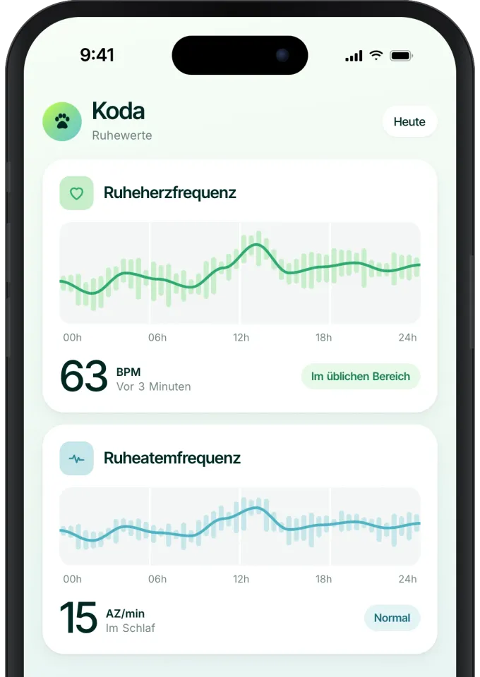 Ruhewerte in der deutschsprachigen Invoxia-App