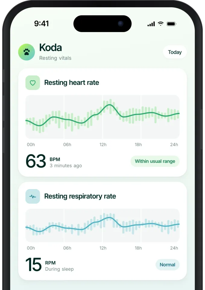 Health readings in the English-language Invoxia app