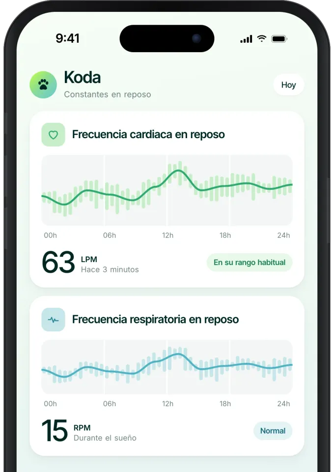 Constantes de salud en la aplicación Invoxia en español