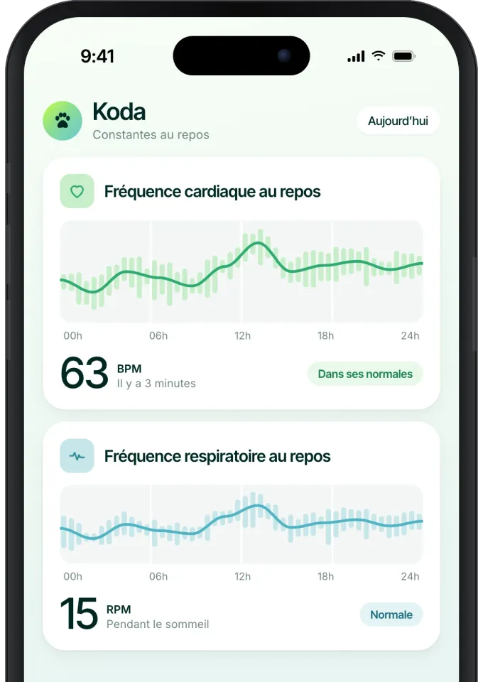 Constantes de santé dans l’application Invoxia en français