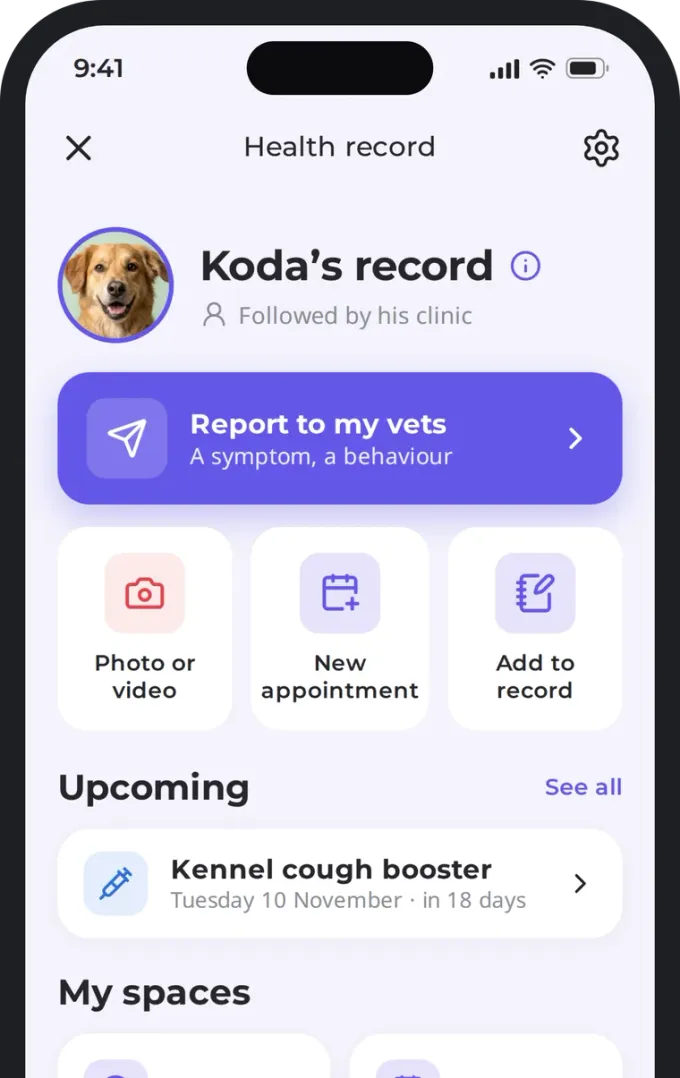 Health record home screen in the Biotracker app