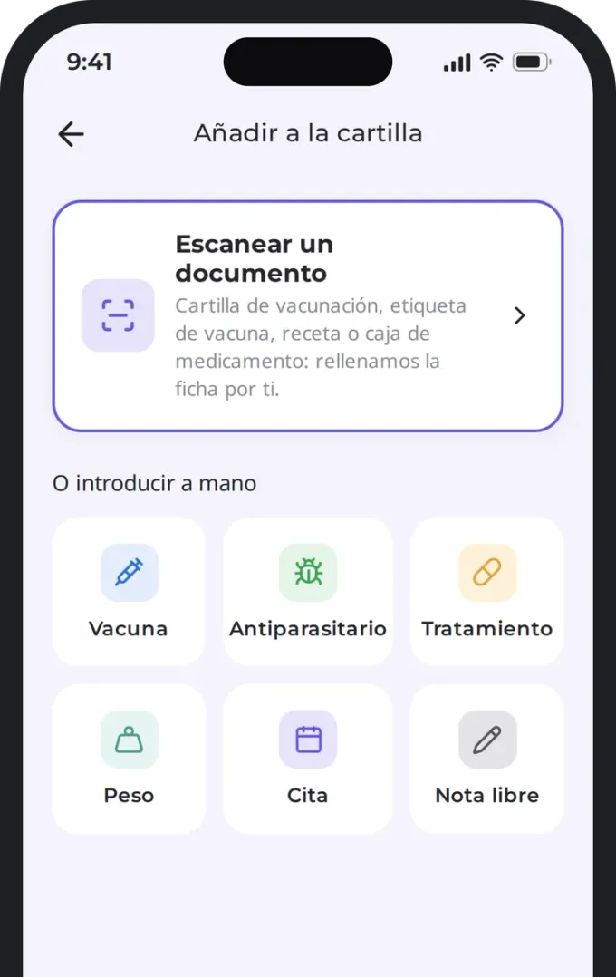 Escanear un documento o añadir una entrada a mano