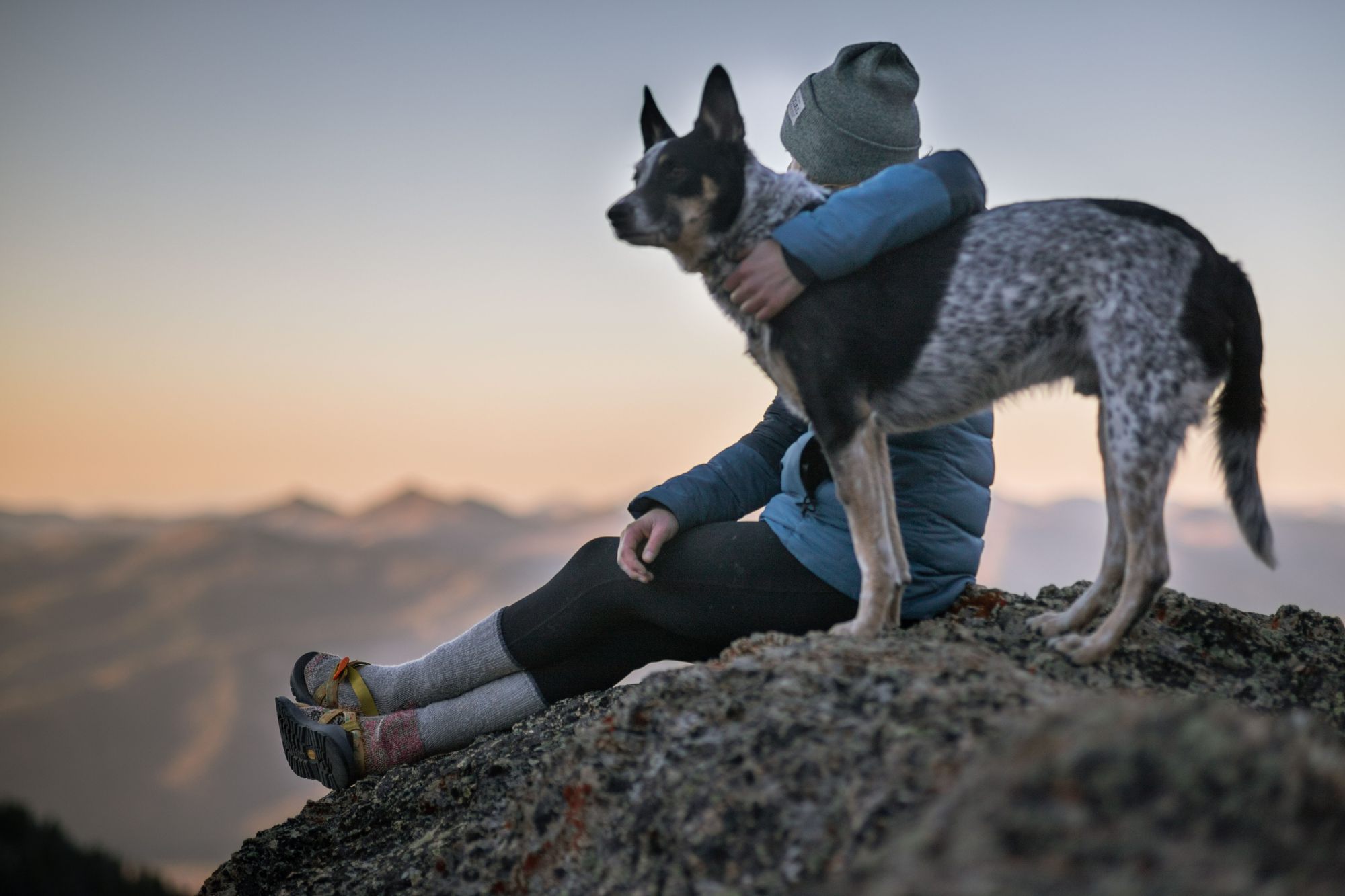a person with a pet dog