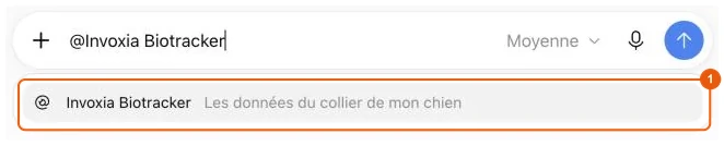 Appeler le plugin Invoxia Biotracker avec @ dans ChatGPT