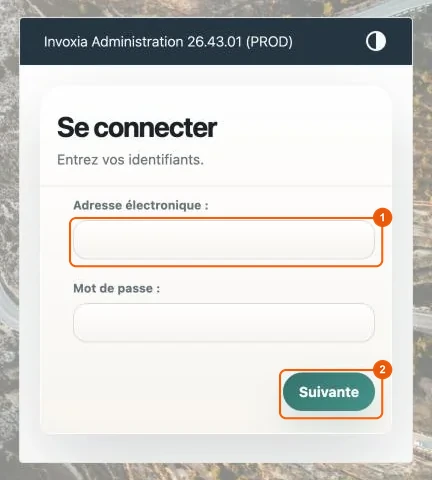 Page de connexion au compte Invoxia