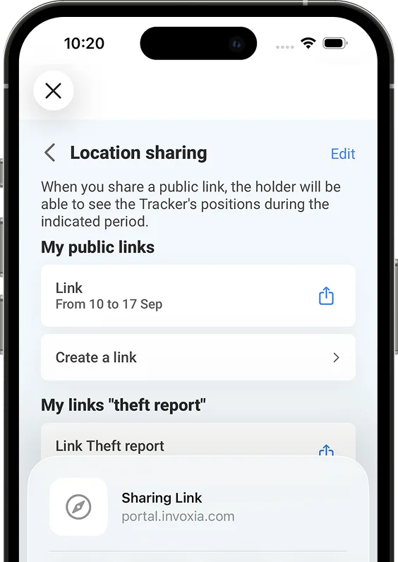 GPS Tracker Pro international features in the Invoxia app